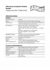 Allflex LPR Reader (Livestock Pocket Reader)